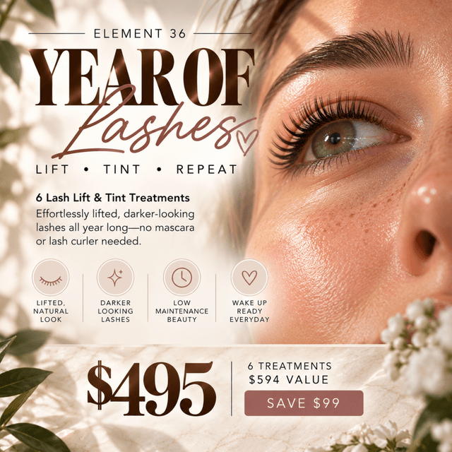 Year of Lashes | Lift + Tint at Element 36 Spa in Pinckney, MI